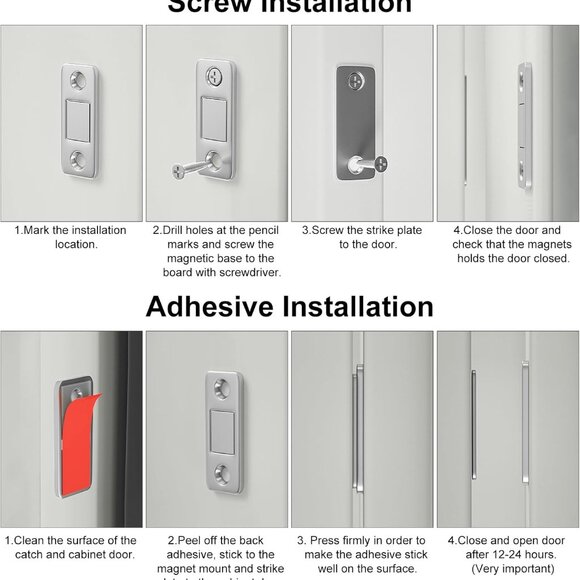 Cabinet Magnetic Catch 4 Pack Ultra Thin Cabinet Door Magnetic Catch for Drawer - Picture 6 of 8